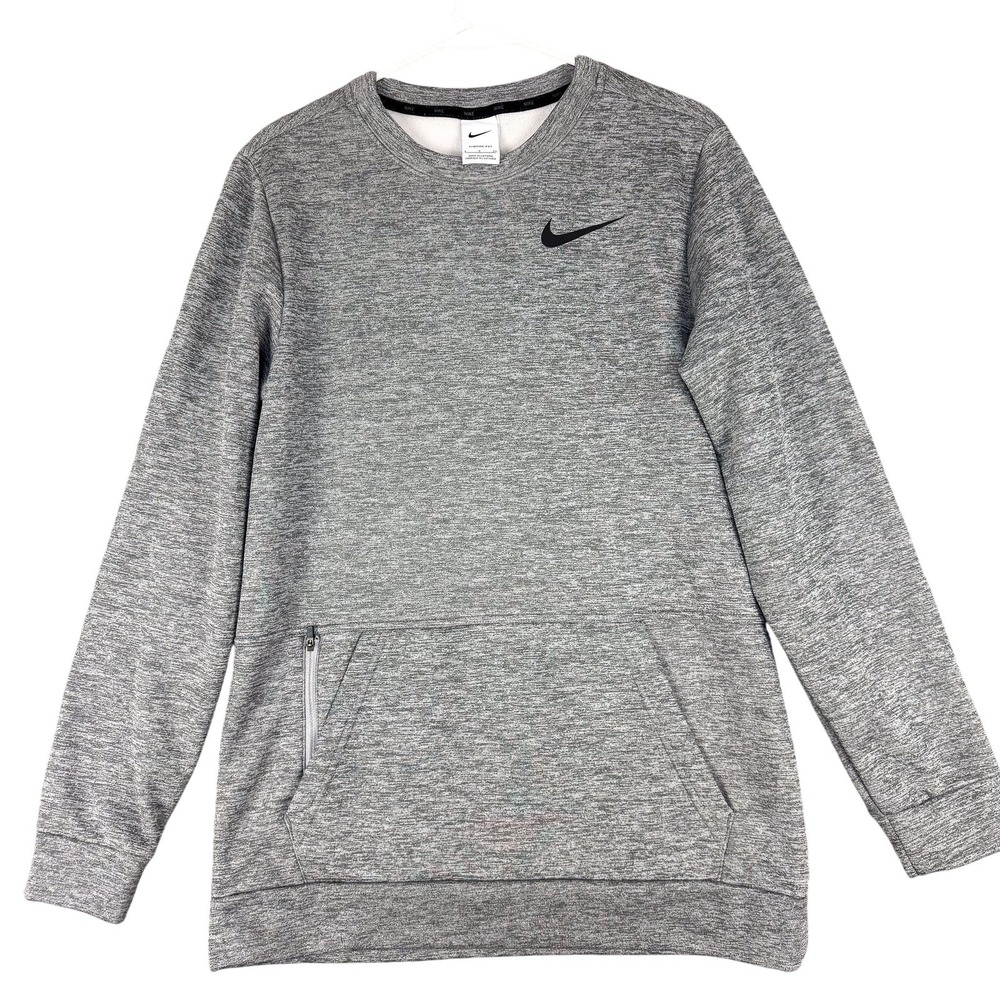 Nike Therma-FIT Sweatshirt Mens Small Gray Pullover Zip Pocket Fleece DV8004-063